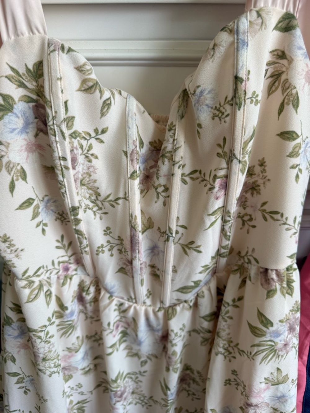 Pastel Cream Floral Corset Summer Dress - Picture 7 of 9